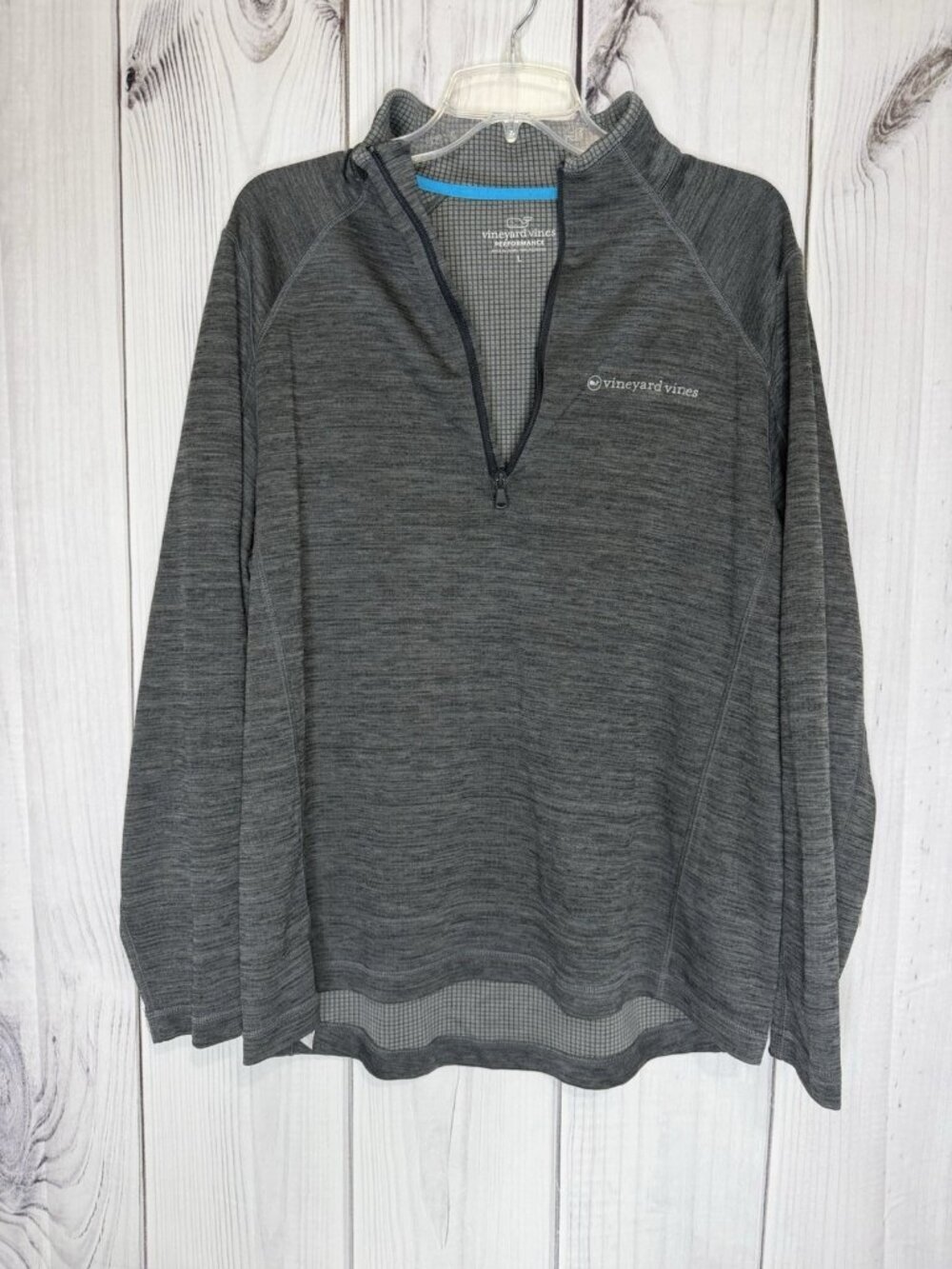 Vineyard Vines Pullover Sz L Sankaty 1/4 Zip Performance Golf Stretch Gray